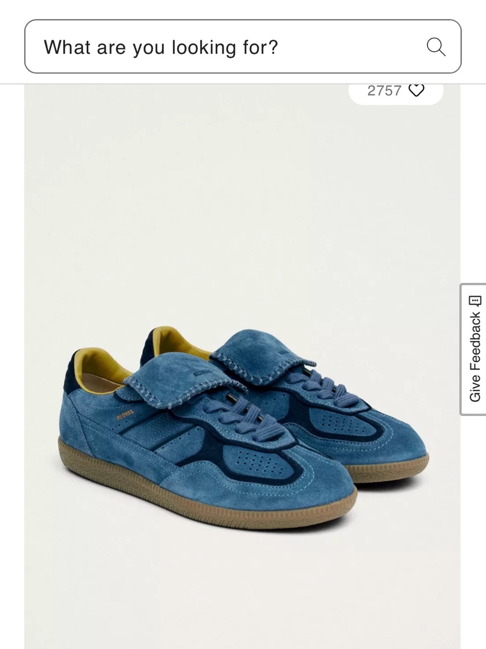 ALOHAS tb. 490 club Women’s Blue Suede Sneakers with Yellow Interior